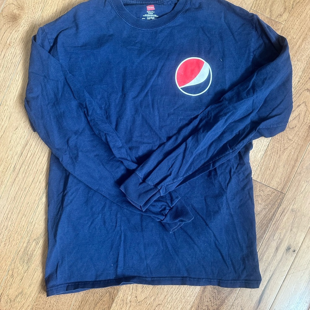Pepsi Logo Dark Blue Long Sleeve Tee